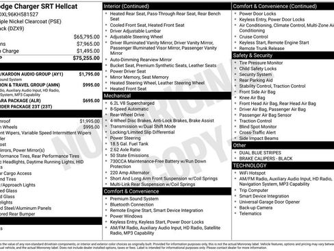 Used 2019 Dodge Charger SRT Hellcat w/ Harman/Kardon Audio Group RWD image 11
