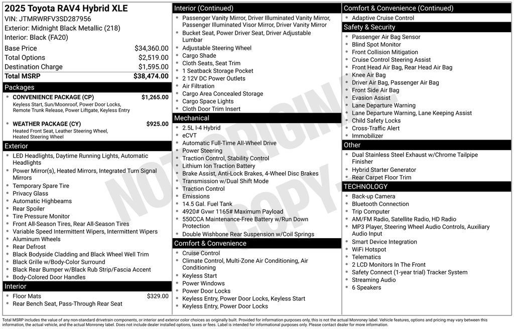 Used 2025 Toyota RAV4 XLE w/ Convenience Package AWD/4WD image 31