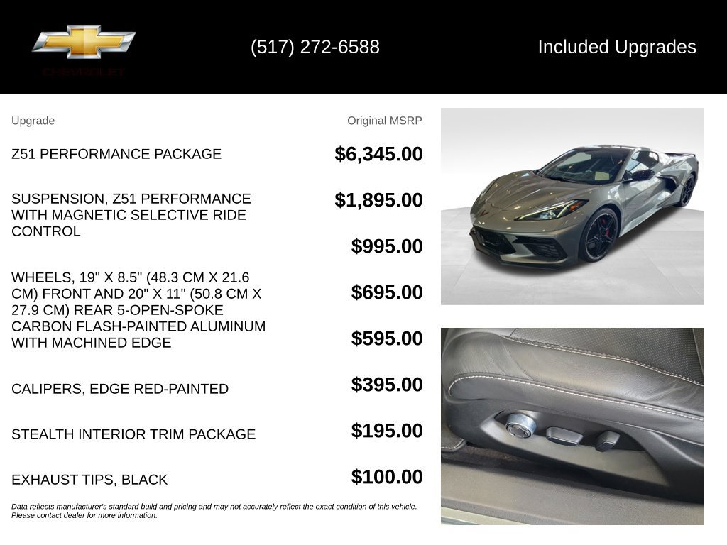 Used 2023 Chevrolet Corvette Stingray Preferred Cpe w/ Z51 Performance Package RWD image 5