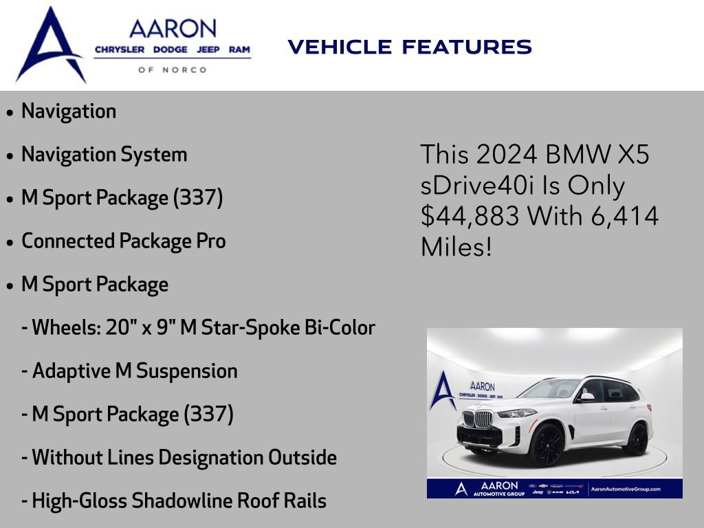 Used 2024 BMW X5 sDrive40i w/ M Sport Package RWD image 4