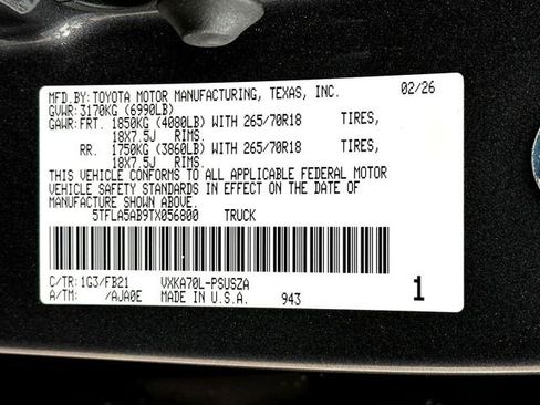 New 2026 Toyota Tundra SR5 image 25