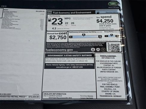 New 2025 Land Rover Range Rover Velar Dynamic SE image 36