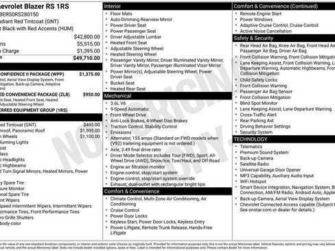 Used 2024 Chevrolet Blazer RS w/ Driver Confidence II Package FWD image 42