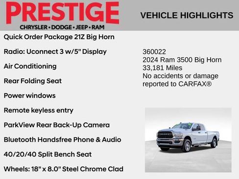 Used 2024 RAM 3500 Big Horn image 2