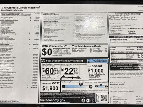 New 2026 BMW X5 xDrive50e w/ M Sport Package AWD/4WD image 31