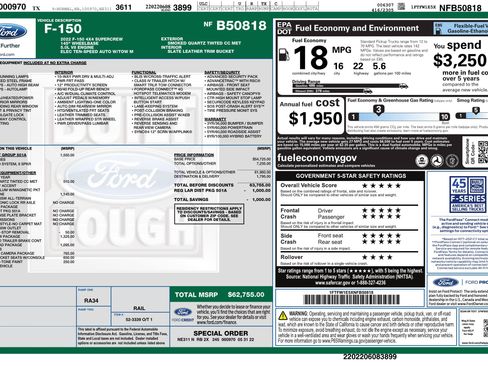 Used 2022 Ford F150 Lariat w/ Equipment Group 501A Mid AWD/4WD image 3