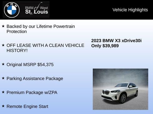 Used 2023 BMW X3 xDrive30i w/ Premium Package w/ZPA image 8