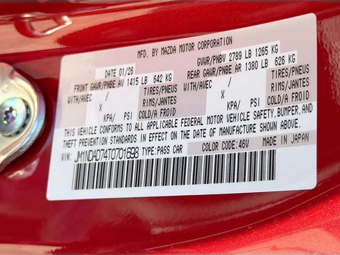 New 2026 MAZDA MX-5 Miata Grand Touring RWD image 42