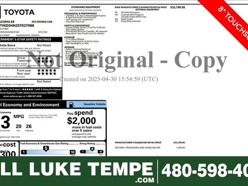 Used 2025 Toyota Tacoma SR image 1