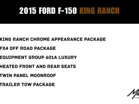 Used 2015 Ford F150 King Ranch w/ Equipment Group 601A Luxury AWD/4WD image 2