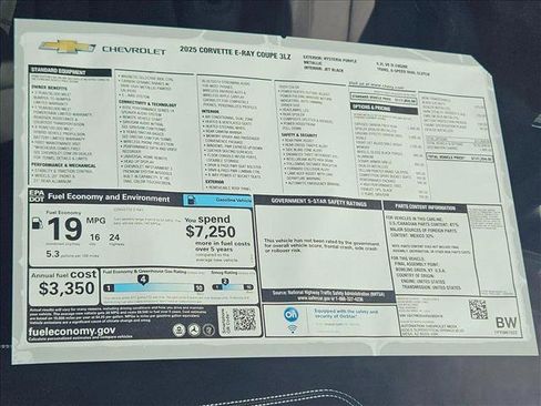 New 2025 Chevrolet Corvette E-Ray w/ ZER Performance Package image 23