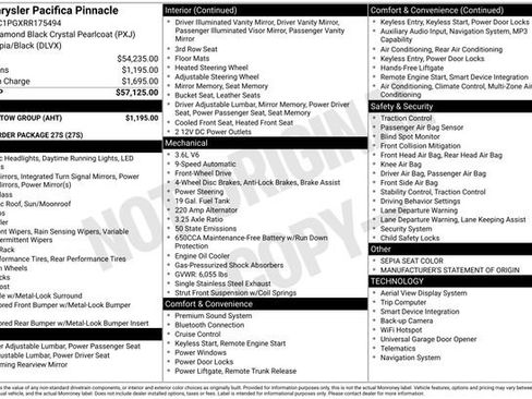 Used 2024 Chrysler Pacifica Pinnacle w/ Trailer Tow Group image 44