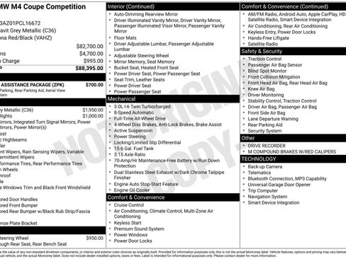 Used 2023 BMW M4 xDrive Competition w/ Parking Assistance Package image 4