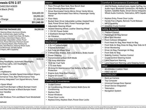 New 2025 Genesis G70 2.5T w/ Sport Prestige Package image 15