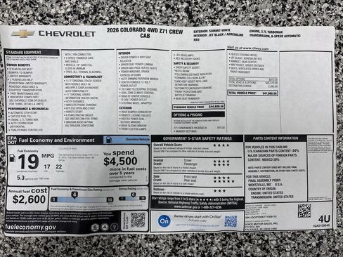 New 2026 Chevrolet Colorado Z71 w/ Z71 Convenience Package 2 AWD/4WD image 70