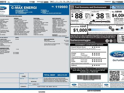 Used 2016 Ford C-MAX Energi SEL w/ Equipment Group 302A FWD image 2