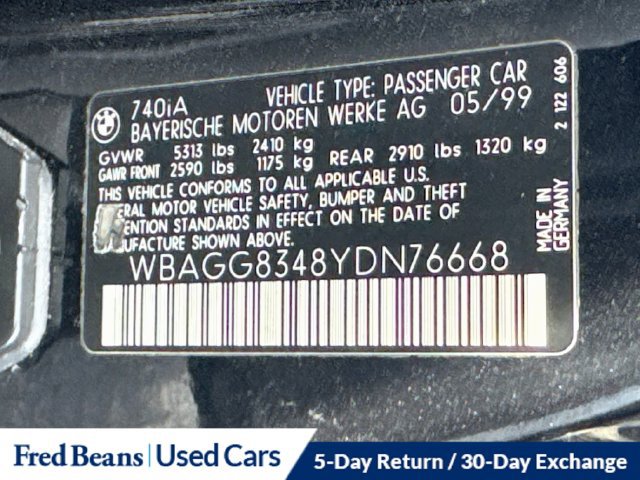 Used 2000 BMW 740i RWD image 26
