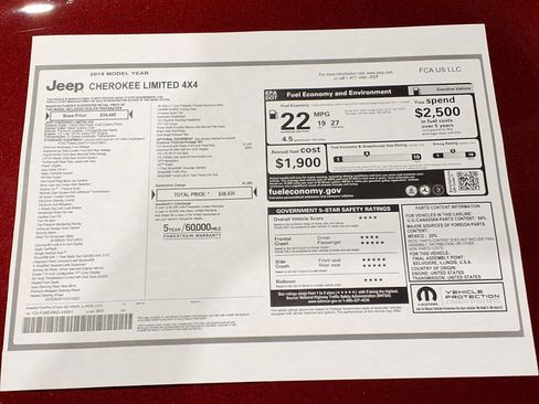 Used 2019 Jeep Cherokee Limited AWD/4WD image 15