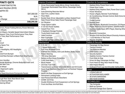 Used 2016 INFINITI QX70 AWD image 4