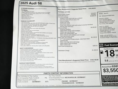 New 2025 Audi S8 image 46