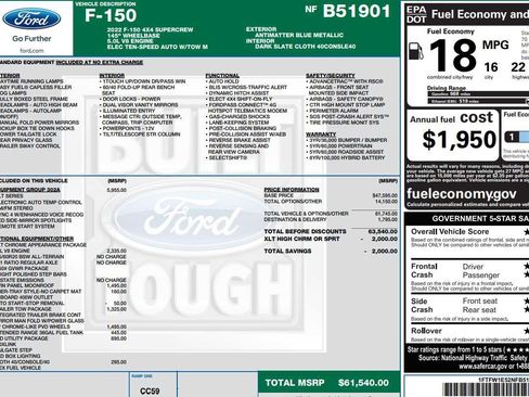 Used 2022 Ford F150 XLT w/ Equipment Group 302A High image 2