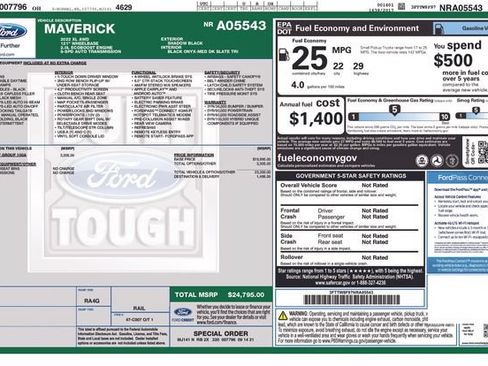 Used 2022 Ford Maverick XL w/ Equipment Group 100A Standard AWD/4WD image 7