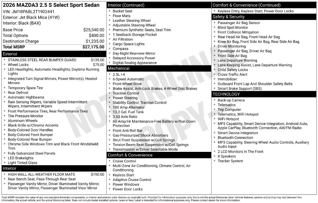 New 2026 MAZDA MAZDA3 s Sport FWD image 33