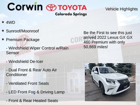 Used 2022 Lexus GX 460 Premium w/ Premium Package AWD/4WD image 4