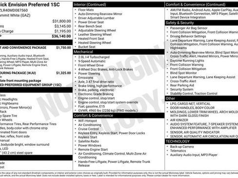 Used 2021 Buick Envision Preferred image 1