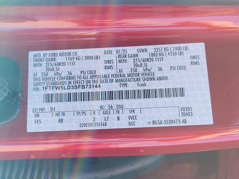 New 2025 Ford F150 Lariat w/ Equipment Group 501A Mid image 13