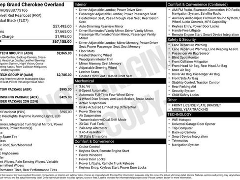 New 2025 Jeep Grand Cherokee Overland w/ Adv Protech Group III image 23