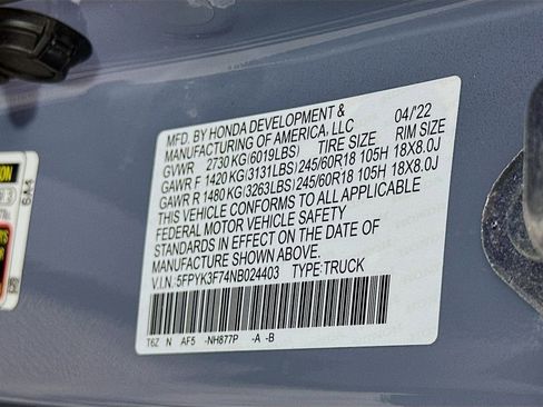 Certified 2022 Honda Ridgeline RTL-E image 33