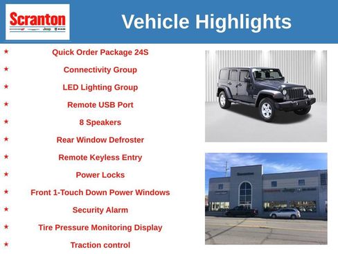 Certified 2017 Jeep Wrangler Unlimited Sport w/ Quick Order Package 24S AWD/4WD image 6