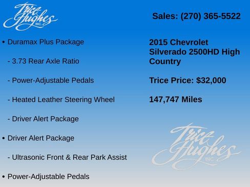 Used 2015 Chevrolet Silverado 2500 High Country w/ Duramax Plus Package AWD/4WD image 7
