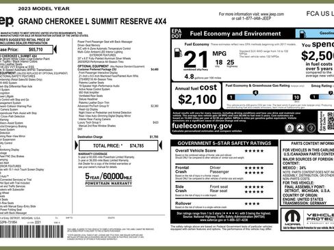 Used 2023 Jeep Grand Cherokee L Summit AWD/4WD image 71