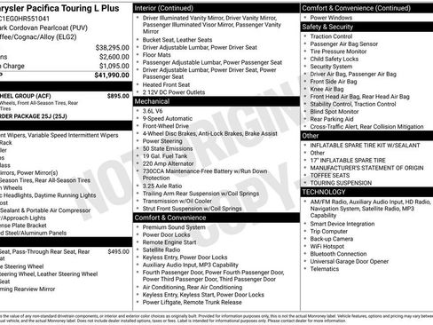 Used 2017 Chrysler Pacifica Touring-L Plus w/ Tire & Wheel Group image 40