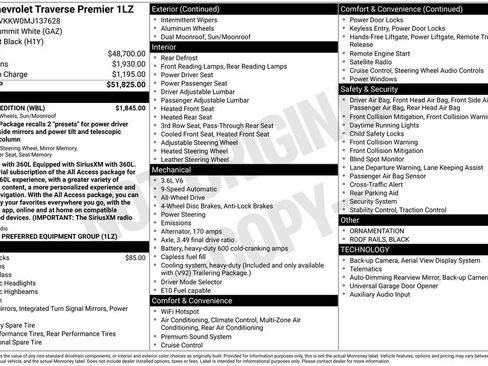 Used 2021 Chevrolet Traverse Premier w/ Redline Edition AWD/4WD image 5