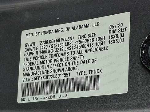 Used 2020 Honda Ridgeline RTL-E image 26