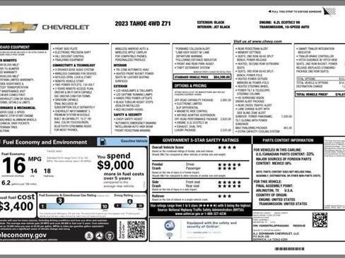 Used 2023 Chevrolet Tahoe Z71 w/ Off-Road Capability Package image 29