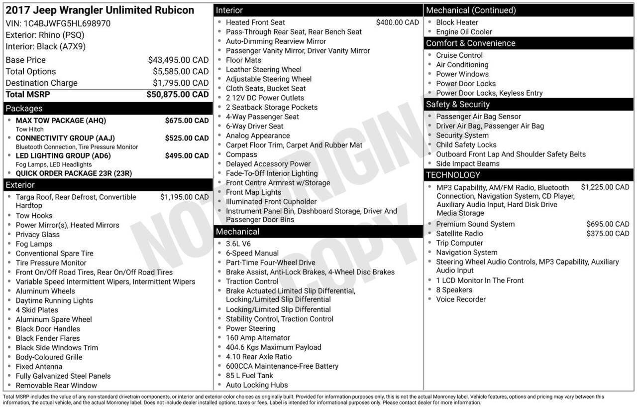 Used 2017 Jeep Wrangler Unlimited Rubicon w/ Max Tow Package AWD/4WD image 34