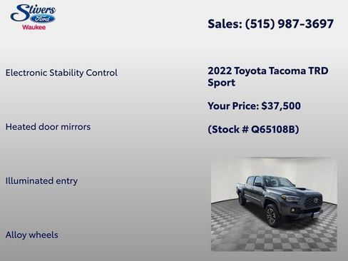 Used 2022 Toyota Tacoma TRD Sport w/ TRD Premium Sport Package AWD/4WD image 21