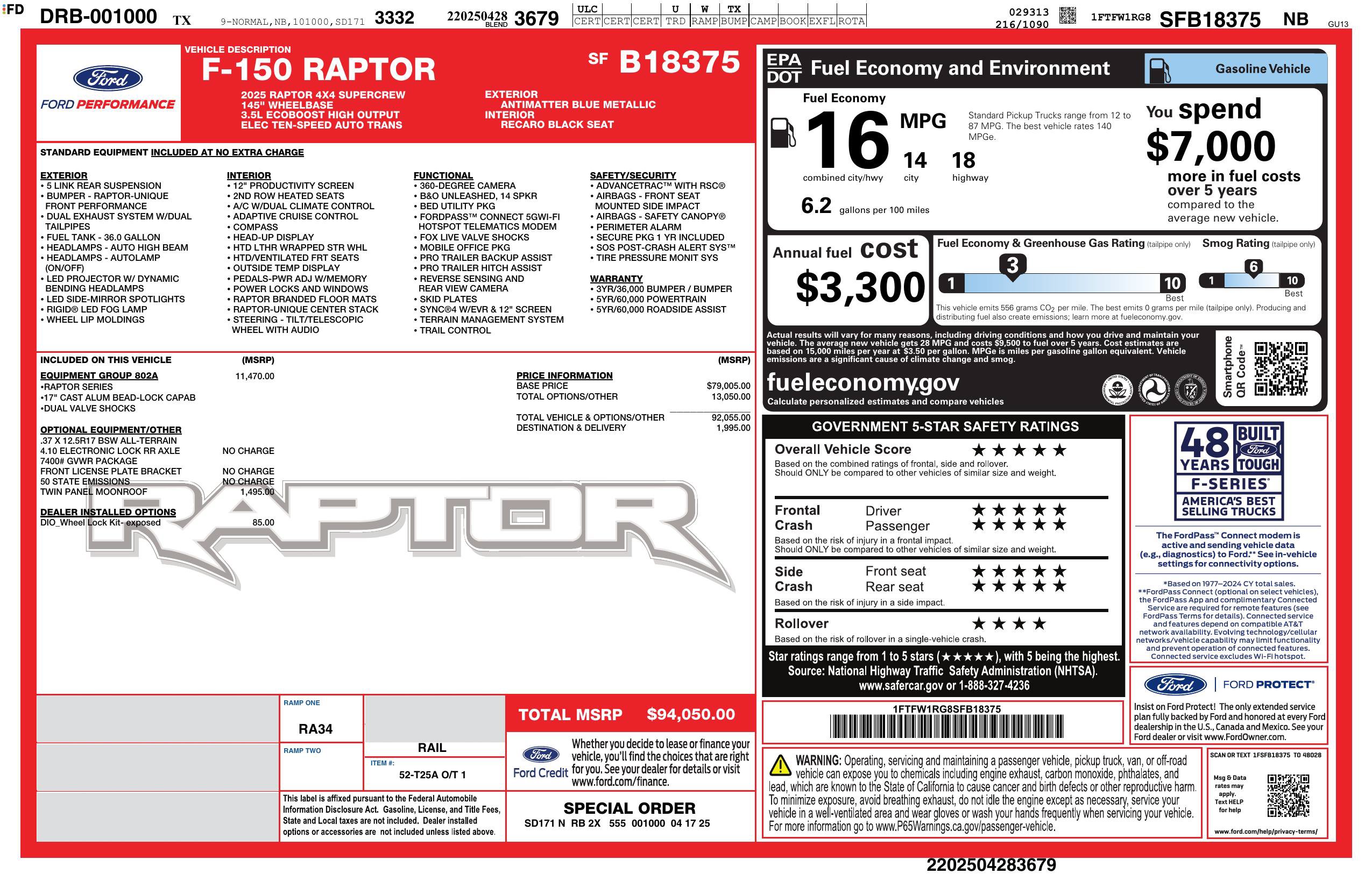 Used 2025 Ford F150 Raptor AWD/4WD image 3