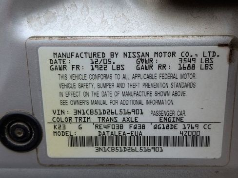 Used 2006 Nissan Sentra 1.8 S w/ (S04) 1.8S Special Editto Pkg image 31