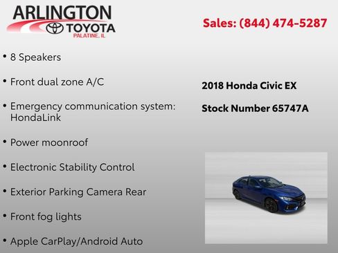 Used 2018 Honda Civic EX image 2