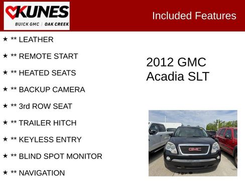Used 2012 GMC Acadia SLT AWD/4WD image 2