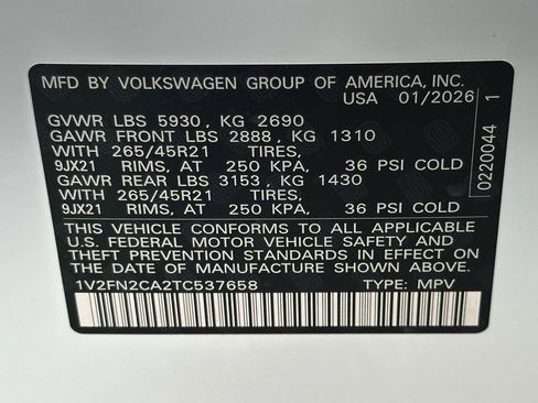 New 2026 Volkswagen Atlas SEL Premium R-Line AWD/4WD image 22