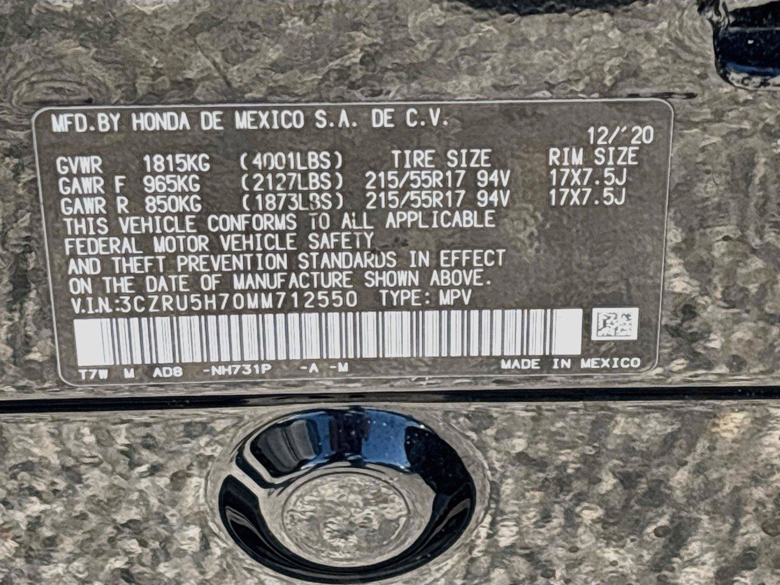 Certified 2021 Honda HR-V EX-L image 35