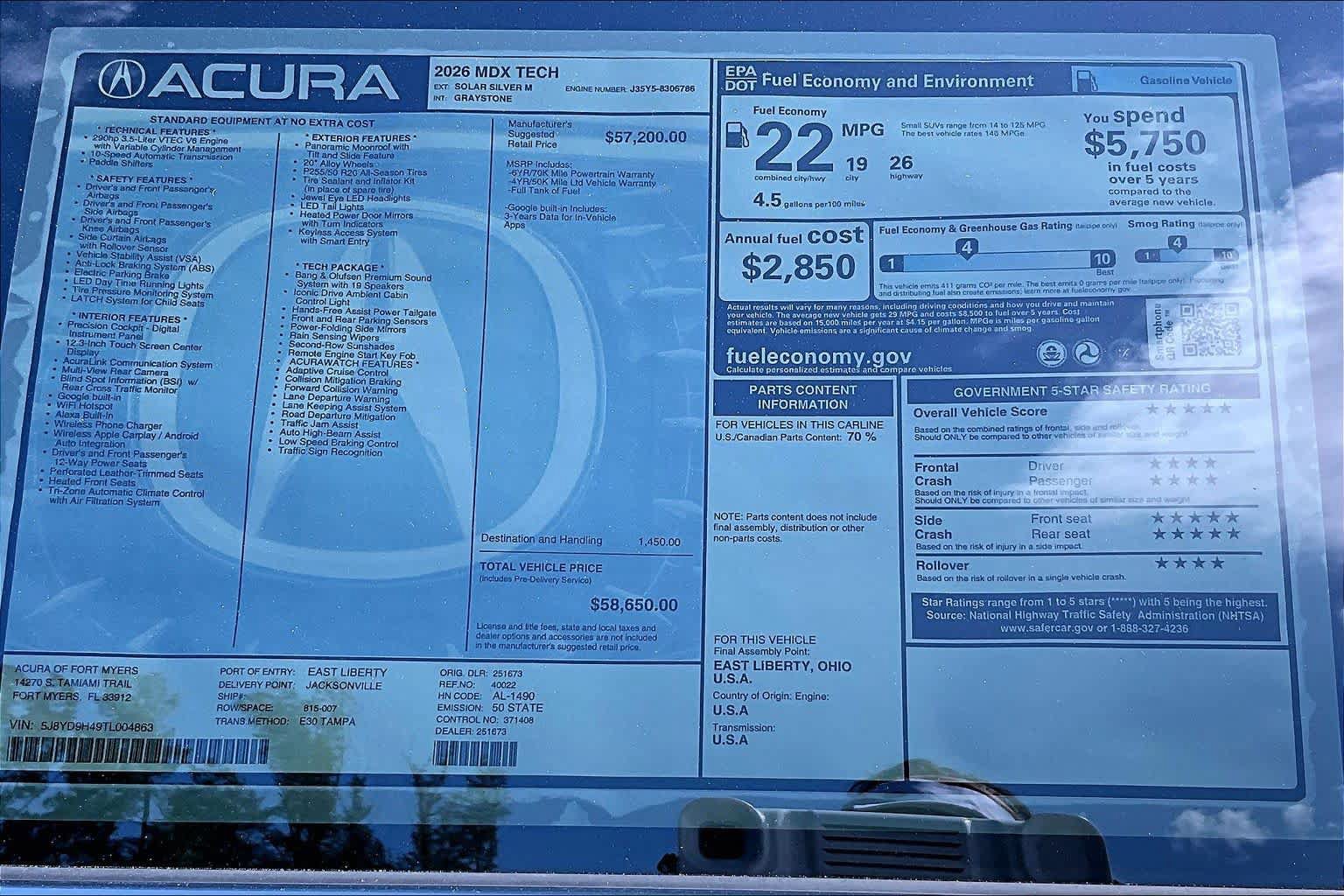 Certified 2026 Acura MDX w/ Technology Package FWD image 22