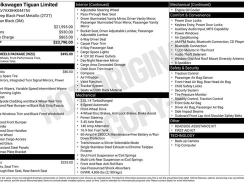 Used 2017 Volkswagen Tiguan Limited w/ Alloy Wheels Package FWD image 28