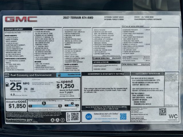 New 2027 GMC Terrain AT4 w/ Convenience Package III AWD/4WD image 21